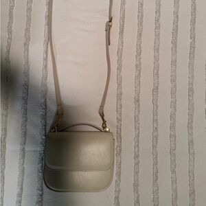 Cream Crossbody Shoulder Bag with Top Handle